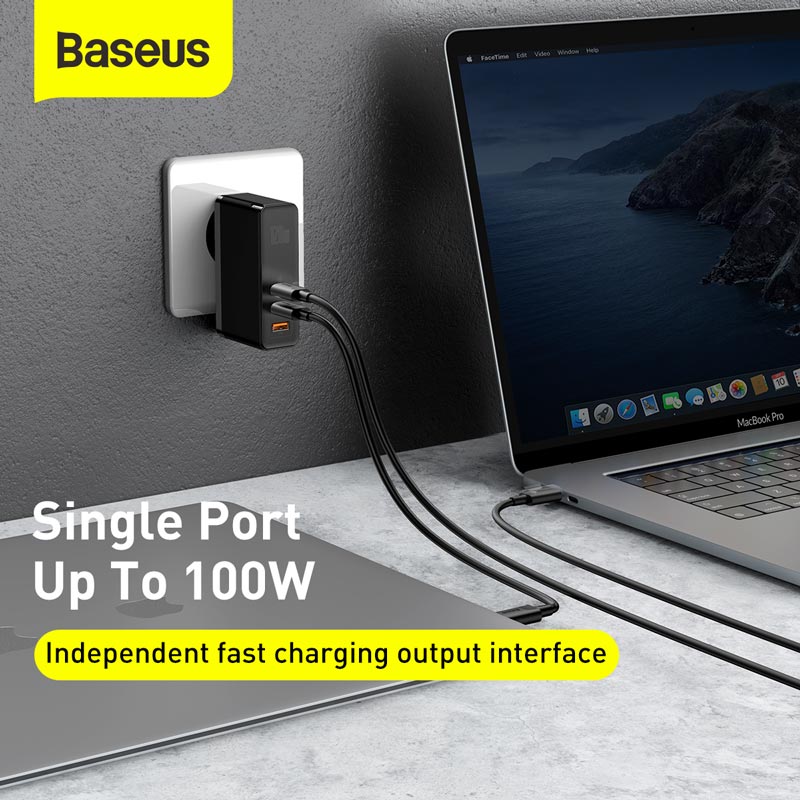Baseus Carregador 120w gan sic usb c portátil adaptador para macbook ar carga rápida 4.0 3.0 qc tipo c pd carregador para ipad pro samsung xiaomi