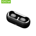 Fones de ouvido QCY QS1 Bluetooth, Mini Fones de ouvido de som estéreo 3D com microfone duplo e caixa de carregamento.