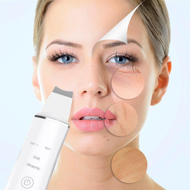Purificador de pele facial ultra-sônico profissional, limpeza facial profunda, peeling, dispositivo de tratamento de pele recarregável Instrumento de beleza 42
